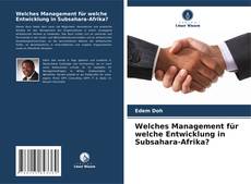 Welches Management für welche Entwicklung in Subsahara-Afrika? kitap kapağı