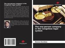 Portada del libro de The one-person company in the Congolese legal system
