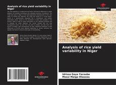 Buchcover von Analysis of rice yield variability in Niger