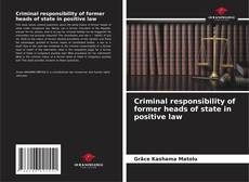 Обложка Criminal responsibility of former heads of state in positive law