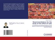 Buchcover von Recommendations for the study of the effect of salts