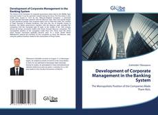 Buchcover von Development of Corporate Management in the Banking System