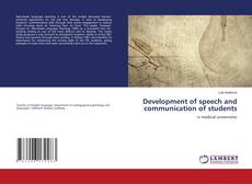 Couverture de Development of speech and communication of students