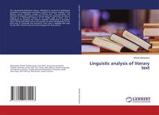 Buchcover von Linguistic analysis of literary text
