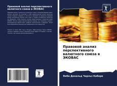 Copertina di Правовой анализ перспективного валютного союза в ЭКОВАС
