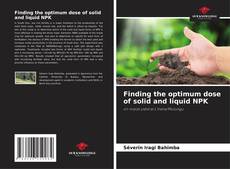 Buchcover von Finding the optimum dose of solid and liquid NPK