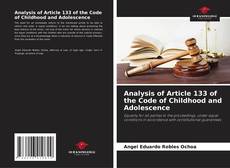 Capa do livro de Analysis of Article 133 of the Code of Childhood and Adolescence 