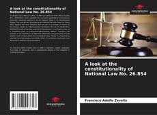 Bookcover of A look at the constitutionality of National Law No. 26.854