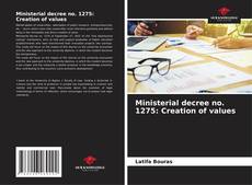 Bookcover of Ministerial decree no. 1275: Creation of values