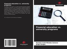Capa do livro de Financial education vs. university programs 