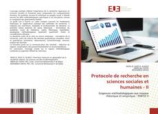 Protocole de recherche en sciences sociales et humaines - II kitap kapağı