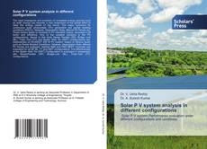 Buchcover von Solar P V system analysis in different configurations