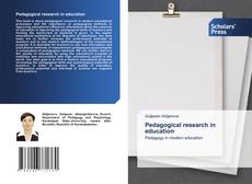 Couverture de Pedagogical research in education
