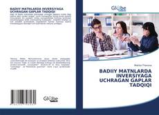 BADIIY MATNLARDA INVERSIYAGA UCHRAGAN GAPLAR TADQIQI kitap kapağı
