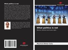 Capa do livro de What politics is not 