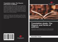 Translation study: The Mayans and forms of address kitap kapağı