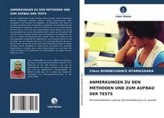 Bookcover of ANMERKUNGEN ZU DEN METHODEN UND ZUM AUFBAU DER TESTS