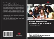 How to improve oral communication in English? kitap kapağı