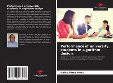 Capa do livro de Performance of university students in algorithm design 