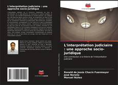 Copertina di L'interprétation judiciaire : une approche socio-juridique