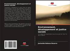 Environnement, développement et justice sociale kitap kapağı