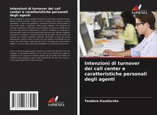 Buchcover von Intenzioni di turnover dei call center e caratteristiche personali degli agenti