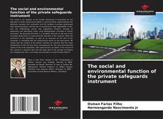 The social and environmental function of the private safeguards instrument kitap kapağı