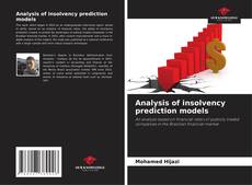Analysis of insolvency prediction models kitap kapağı