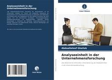 Buchcover von Analyseeinheit in der Unternehmensforschung