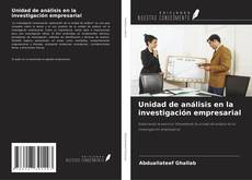 Buchcover von Unidad de análisis en la investigación empresarial