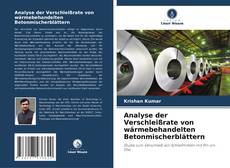 Bookcover of Analyse der Verschleißrate von wärmebehandelten Betonmischerblättern