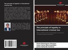 Capa do livro de The principle of legality in international criminal law 