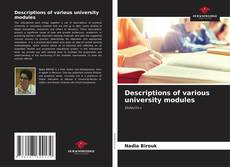 Copertina di Descriptions of various university modules