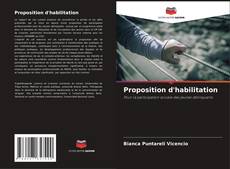 Capa do livro de Proposition d'habilitation 