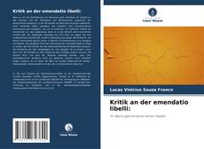 Bookcover of Kritik an der emendatio libelli: