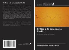 Bookcover of Crítica a la emendatio libelli:
