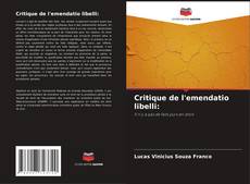 Critique de l'emendatio libelli: kitap kapağı