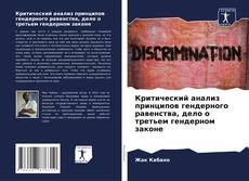 Bookcover of Критический анализ принципов гендерного равенства, дело о третьем гендерном законе