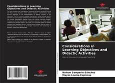 Обложка Considerations in Learning Objectives and Didactic Activities