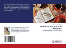 Capa do livro de Words Written Not to Be Forgotten 