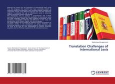 Translation Challenges of International Lexis kitap kapağı