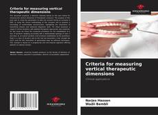 Buchcover von Criteria for measuring vertical therapeutic dimensions
