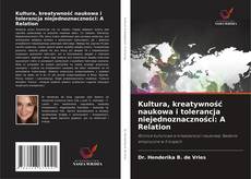 Copertina di Kultura, kreatywność naukowa i tolerancja niejednoznaczności: A Relation