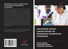Buchcover von ODPOWIEDNI SPRZĘT LABORATORYJNY NA OSIĄGNIĘCIA AKADEMICKIE STUDENTÓW