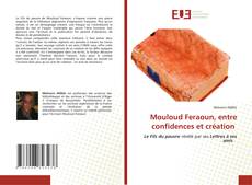 Portada del libro de Mouloud Feraoun, entre confidences et création