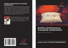 Capa do livro de Analiza porównawcza transakcji małżeńskich 