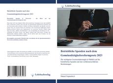 Buchcover von Betriebliche Spenden nach dem Gemeinnützigkeitsreformgesetz 2023