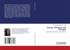 Saying, Thinking and Thought kitap kapağı