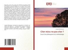 Citer et/ou ne pas citer ?的封面