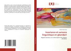Copertina di Invariance et variance linguistique en gbandjeri